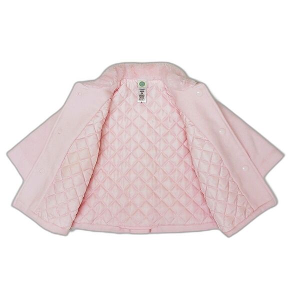 Little Me Girl Pink Pea Coat Quilted Lining Size 12M - Picture 5 of 8